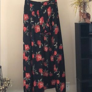 Shorts with skirt overlay